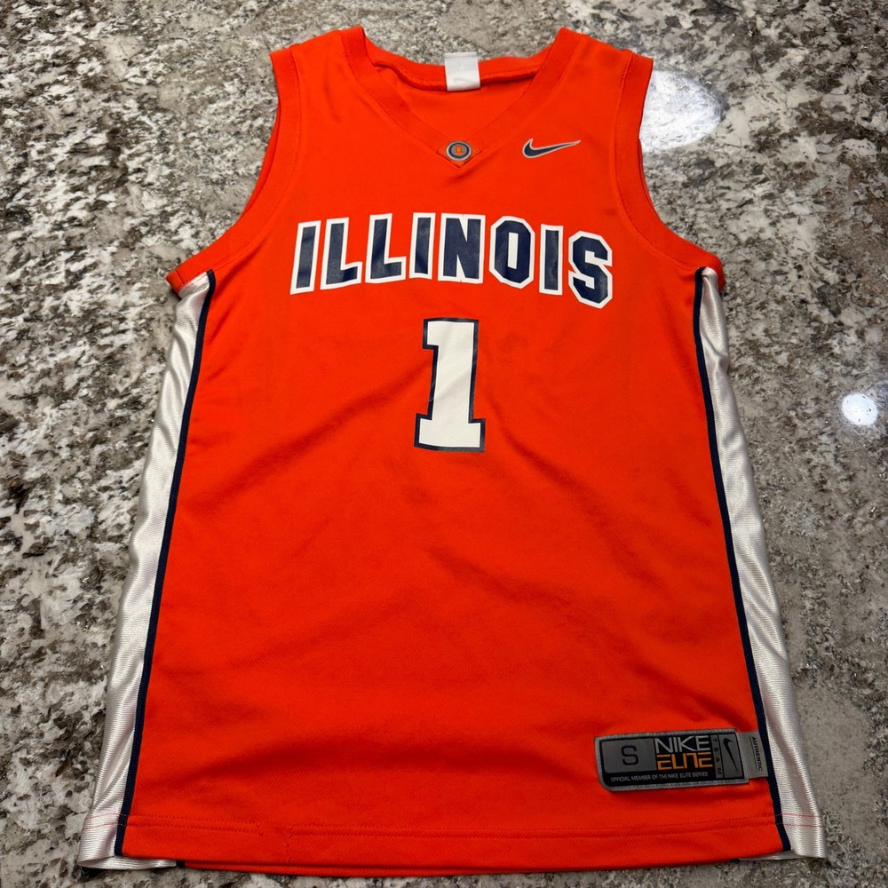 Vintage 2000s Nike Illinois Fighting Illini Basketball Jersey Orange Size S